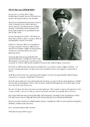 A preview of a PDF biography for Lee, Jim Gen